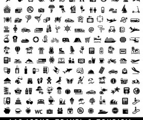 Travel and tourism icons set vector