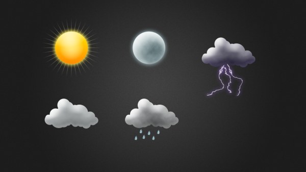 Weather icons sun and moon with cloud psd