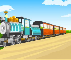 Cartoon Retro Train vector