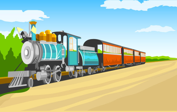 Cartoon Retro Train vector
