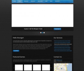 Exquisite dark style website psd template 01
