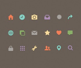 Colored flat web psd icons