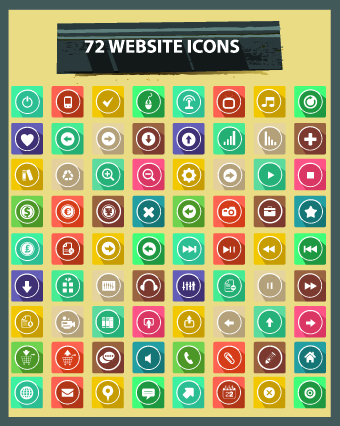 72 Kind website vector icons