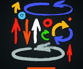 Hand drawn colored arrows vector 03