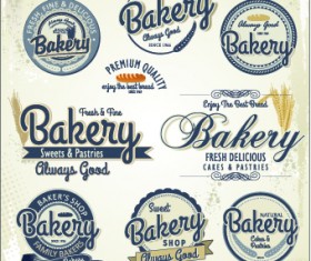 Vintage bakery labels creative vector set 05
