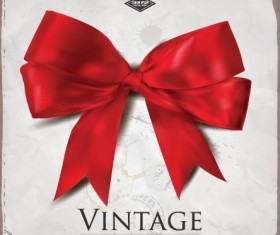 Beautiful bow with vintage background vector
