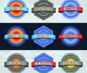 Best retro labels design vector 02