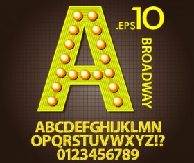 Broadway style alphabet font vector
