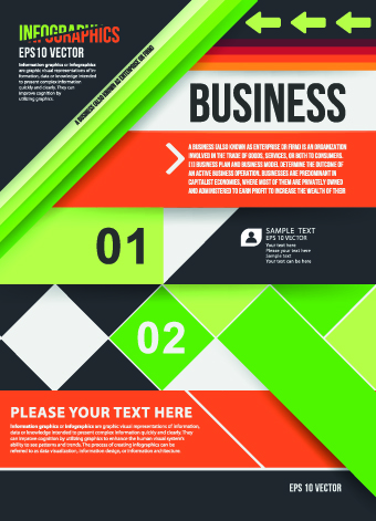 Business infographic brochure cover vector 01
