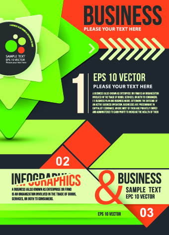 Business infographic brochure cover vector 02
