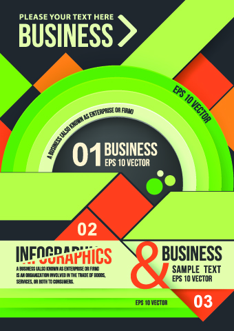 Business infographic brochure cover vector 04