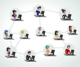 Business people infographics elements vector 03