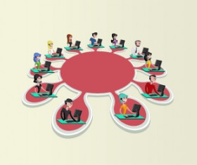 Business people infographics elements vector 04