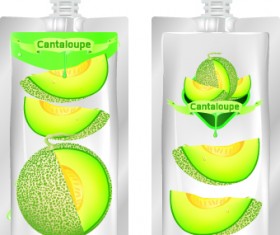 Cantaloupe Drinks with packing vector 03