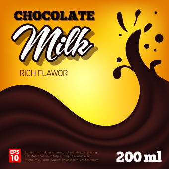 Creative Chocolate milk advertising cover vector 02