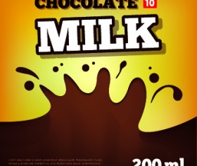 Creative Chocolate milk advertising cover vector 03