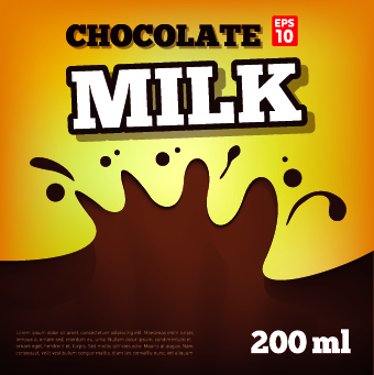 Creative Chocolate milk advertising cover vector 03
