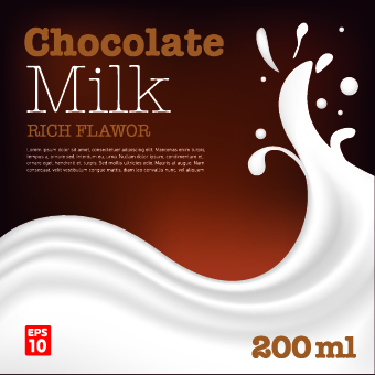 Creative Chocolate milk advertising cover vector 04