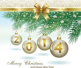 Christmas ball and New Year background vector