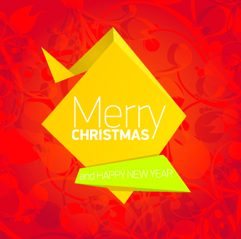 2014 Christmas creative origami background vector 03