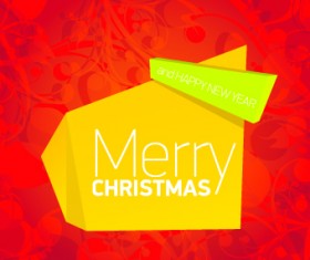 2014 Christmas creative origami background vector 05