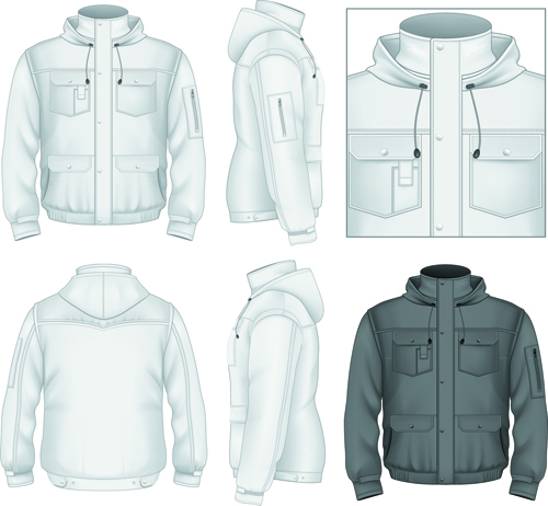 Men clothes design template vector set 06