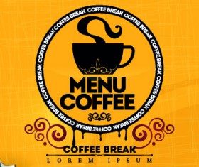 Coffee house menu cover elements vector 02