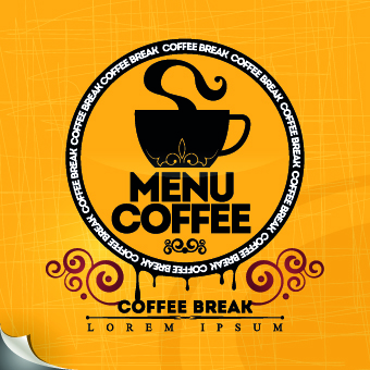 Coffee house menu cover elements vector 02