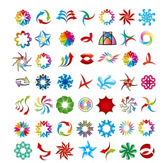 Colored abstract vector logos 04