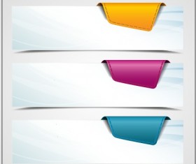 Colored corners paper banner vector