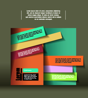 Colored paper business background vector 04