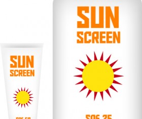 Cosmetics sunblock lotions design elements vector 02