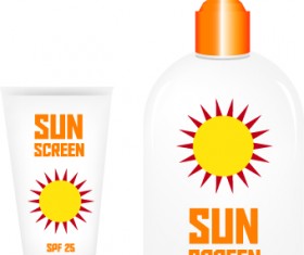 Cosmetics sunblock lotions design elements vector 03
