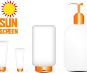 Cosmetics sunblock lotions design elements vector 04