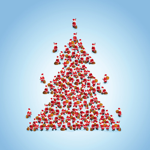 Creative Christmas tree Xmas background vector 04