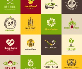 Creative food elements logos vector material 01