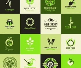 Creative food elements logos vector material 02