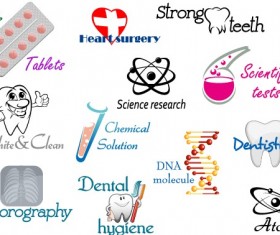 Creative medical elements logos vector