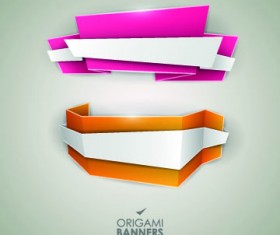 Creative origami banner design vector 01