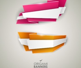 Creative origami banner design vector 02