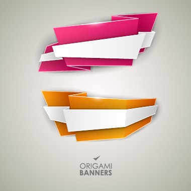 Creative origami banner design vector 02