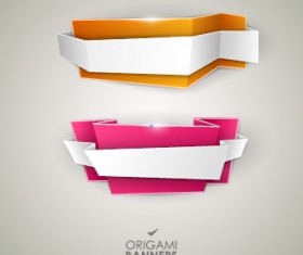 Creative origami banner design vector 03