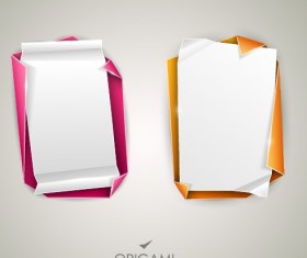 Creative origami banner design vector 05