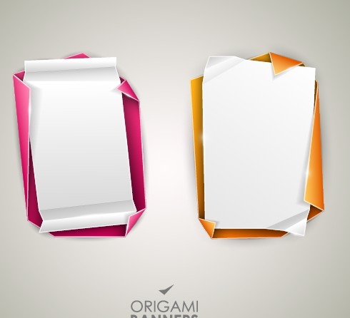 Creative origami banner design vector 05