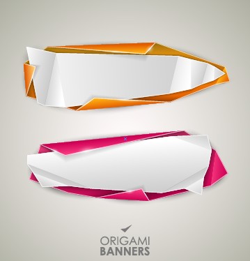 Creative origami banner design vector 06