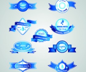 Creative water elements labels vector