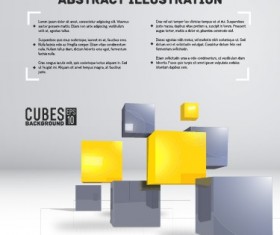 Cubes abstract background art vector 02