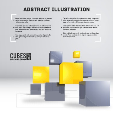 Cubes abstract background art vector 02