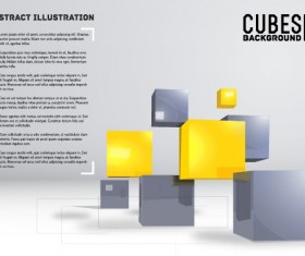 Cubes abstract background art vector 03