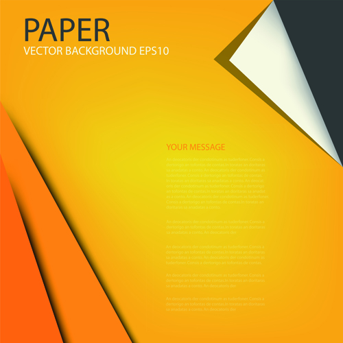 Curled corner paper vector background set 03
